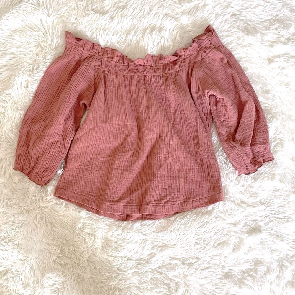 Lulu’s Peach Off-the-Shoulder Top, S - Picture 3 of 3